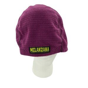 Melanzana Purple Grid Fleece Beanie Hat Adult XL